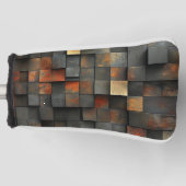 四角いボックス抽象芸術 ゴルフヘッドカバー (正面)