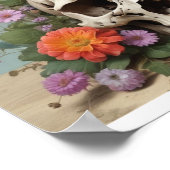 四角いポスター – スカルとキノコと花 ポスター (角)