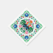 四角いポーランドルースターパターン スタンダードカクテルナプキン (角)