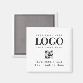 四角いマグネットを追加カスタムするビジネスロゴQRコード マグネット (正面/裏面)