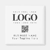 四角いマグネットを追加カスタムするビジネスロゴQRコード マグネット (正面)