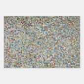 四角いモザイク数々のカラーのタイル模様(写真) ラッピングペーパーシート (正面3)