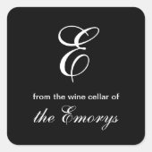 四角いラベルのワインセラーからのモノグラム スクエアシール (正面)