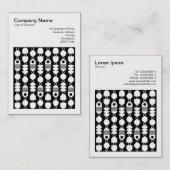 四角い写真（バージョン3） - 抽象140823 - 黒地に白 名刺 (正面/裏面)