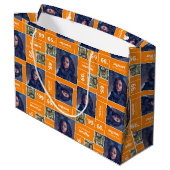 四角い写真 卒業年度 オレンジ ラージペーパーバッグ (裏面アングル)