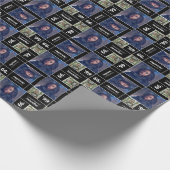 四角い写真 卒業 クラス 年度 黒 ラッピングペーパー (角)