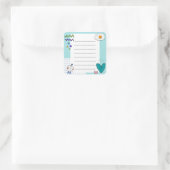 四角い可愛いドードル漫画メモのメモ スクエアシール (バッグ)