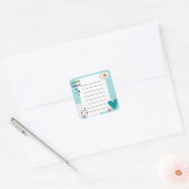 四角い可愛いドードル漫画メモのメモ スクエアシール (封筒)