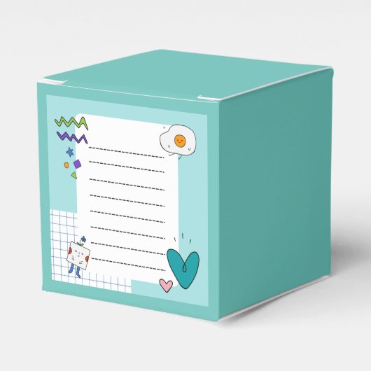 四角い可愛いドードル漫画メモのメモ フェイバーボックス (正面サイド)