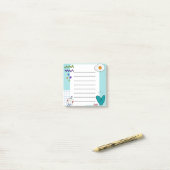 四角い可愛いドードル漫画メモのメモ ポストイット (デスク上)