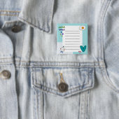 四角い可愛いドードル漫画メモのメモ 缶バッジ (インサイチュ)