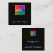 四角い名刺を追加ロゴを黒にアップロード スクエア名刺 (正面/裏面)