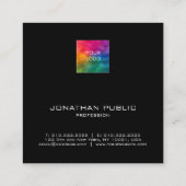 四角い名刺を追加ロゴを黒にアップロード スクエア名刺 (裏面)