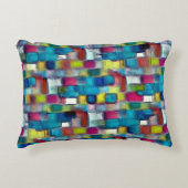 四角い図形の投げる非常に粗いカラフル アクセントクッション (正面)