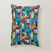 四角い図形の投げる非常に粗いカラフル アクセントクッション (裏面(縦))