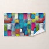 四角い図形の投げる非常に粗いカラフル バスタオルセット (ハンドタオル)