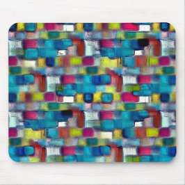 四角い図形の投げる非常に粗いカラフル マウスパッド