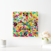 四角い壁時計色のボール スクエア壁時計 (ホーム)