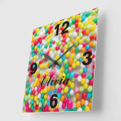 四角い壁時計色のボール スクエア壁時計 (傾斜)