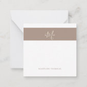 四角い暖かいベージュのスクモノグラムのリプト ノートカード (裏面)