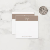 四角い暖かいベージュのスクモノグラムのリプト ノートカード (正面/裏面インサイチュ)