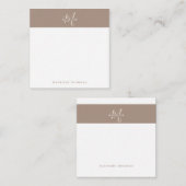 四角い暖かいベージュのスクモノグラムのリプト ノートカード (正面/裏面)