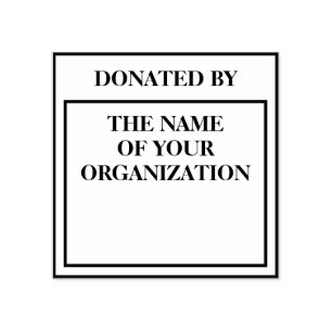 四角い書籍の寄付印紙 ラバースタンプ