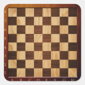 四角い木製チェスセットステッカー スクエアシール (正面)