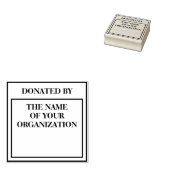 四角い本の寄付スタンプ ラバースタンプ (押印)