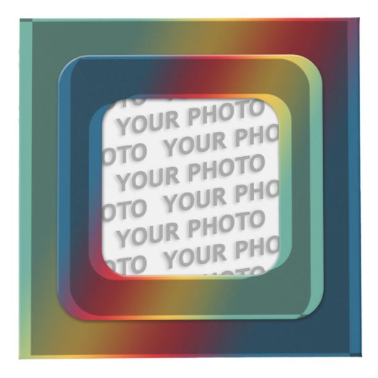 四角い枠にI +あなたの写真の色 フォトキューブ (右)