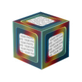 四角い枠にI +あなたの写真の色 フォトキューブ (裏面アングル)