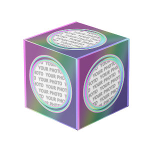 四角い枠の丸い輪郭03 +写真 フォトキューブ