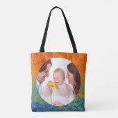 四角い枠の丸い（ばちゃばちゃ）跳ねる4 +写真 トートバッグ (裏面)