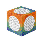 四角い枠の丸い（ばちゃばちゃ）跳ねる4 +写真 フォトキューブ (裏面アングル)