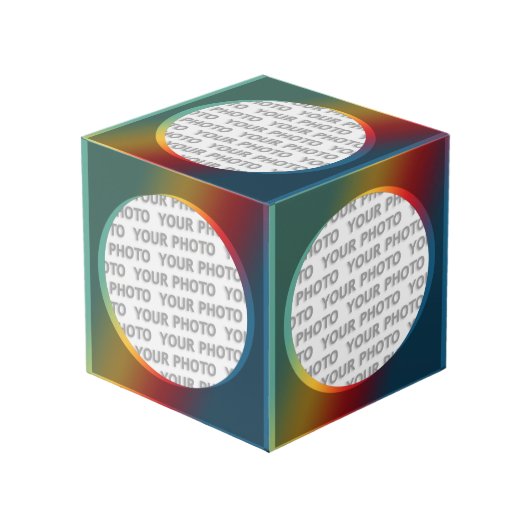 四角い枠の丸め2 +写真 フォトキューブ (正面アングル)