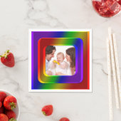 四角い枠の色はII +あなたの写真 スタンダードカクテルナプキン (インサイチュ)