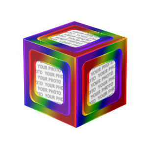 四角い枠の色はII +あなたの写真 フォトキューブ