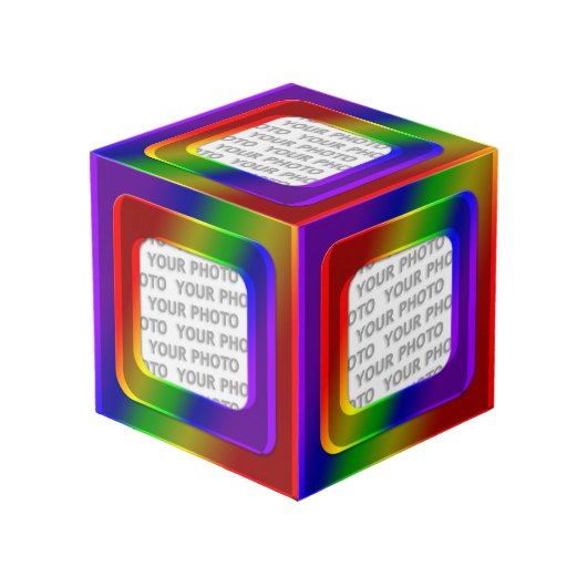 四角い枠の色はII +あなたの写真 フォトキューブ (正面アングル)