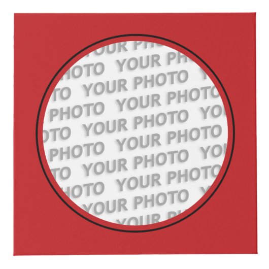 四角い枠の赤い丸い+写真 フォトキューブ (右)