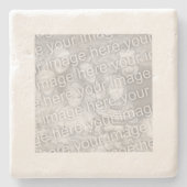 四角い白い枠の写真 ストーンコースター (正面)