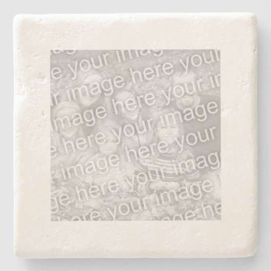 四角い白い枠の写真 ストーンコースター (正面)