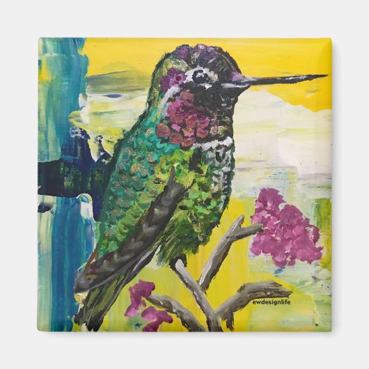 四角い磁石 – ハミングバード マグネット (正面)