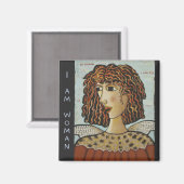 四角い磁石 – I Am Woman Bird マグネット (正面/裏面)