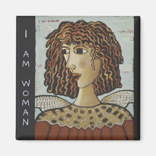 四角い磁石 – I Am Woman Bird マグネット (正面)
