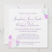 四角い結婚式を招待グラフィックモダンフラワー花びら 招待状 (裏面)