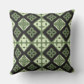 四角い緑のテクスチャタイル クラシック ファッション ギフト かわいい クッション (裏面)
