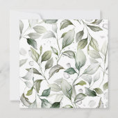 四角い緑 |水彩結婚式招待状 招待状 (裏面)