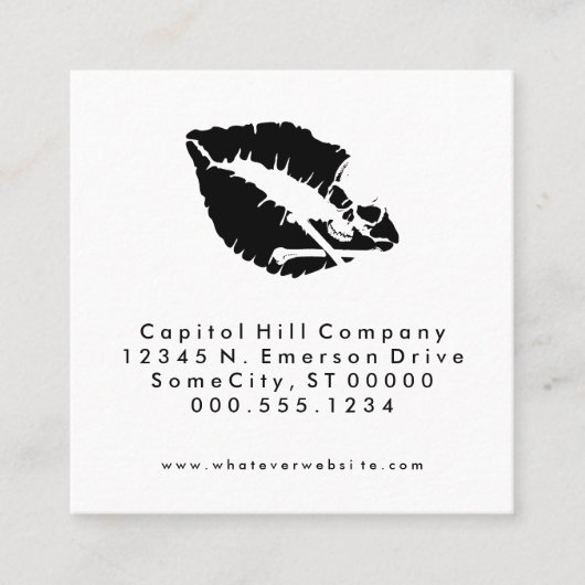 四角い致命的なキスアポイントメントのアラーム 予約カード (正面)