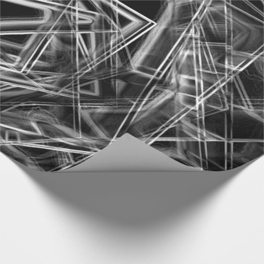 四角い角と灰色のネオンスポット ラッピングペーパー (角)