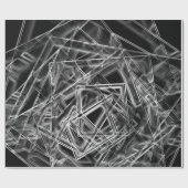 四角い角と灰色のネオンスポット ラッピングペーパー (フラット)